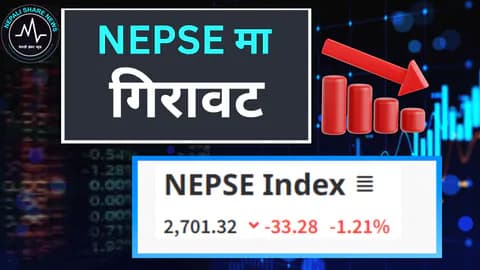 नेप्सेमा ३३ अङ्कको पहिरो: परिसूचक २७०१ विन्दुमा, कारोबार रकम ६ अर्ब पार