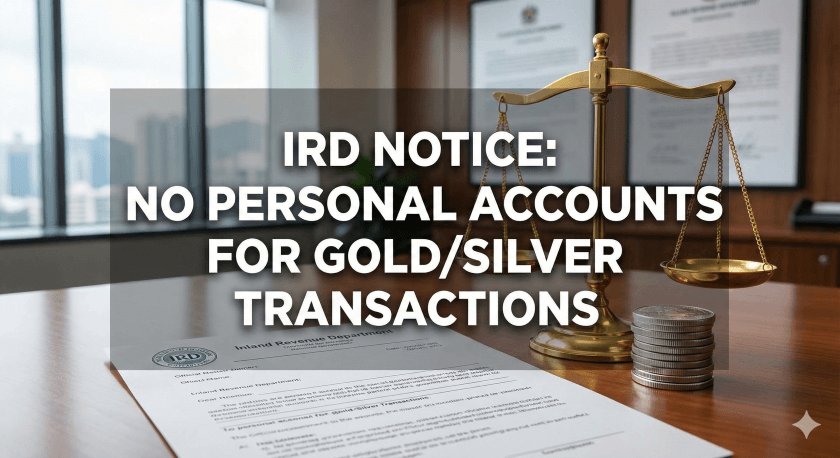 सुन–चाँदी व्यवसायीलाई आन्तरिक राजस्व विभागको कडा निर्देशन: अब व्यक्तिगत खाताबाट कारोबार गर्न नपाइने